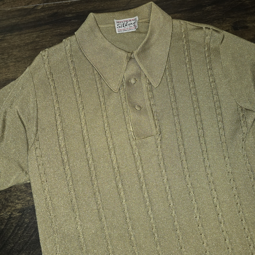 Vintage Polo Shirt Yellowish Green Color